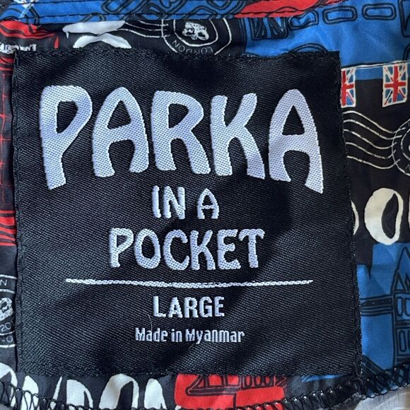 Parka in a Pocket Windbreaker Jacket Womens Large Full Zip Lightweight London - Picture 6 of 14